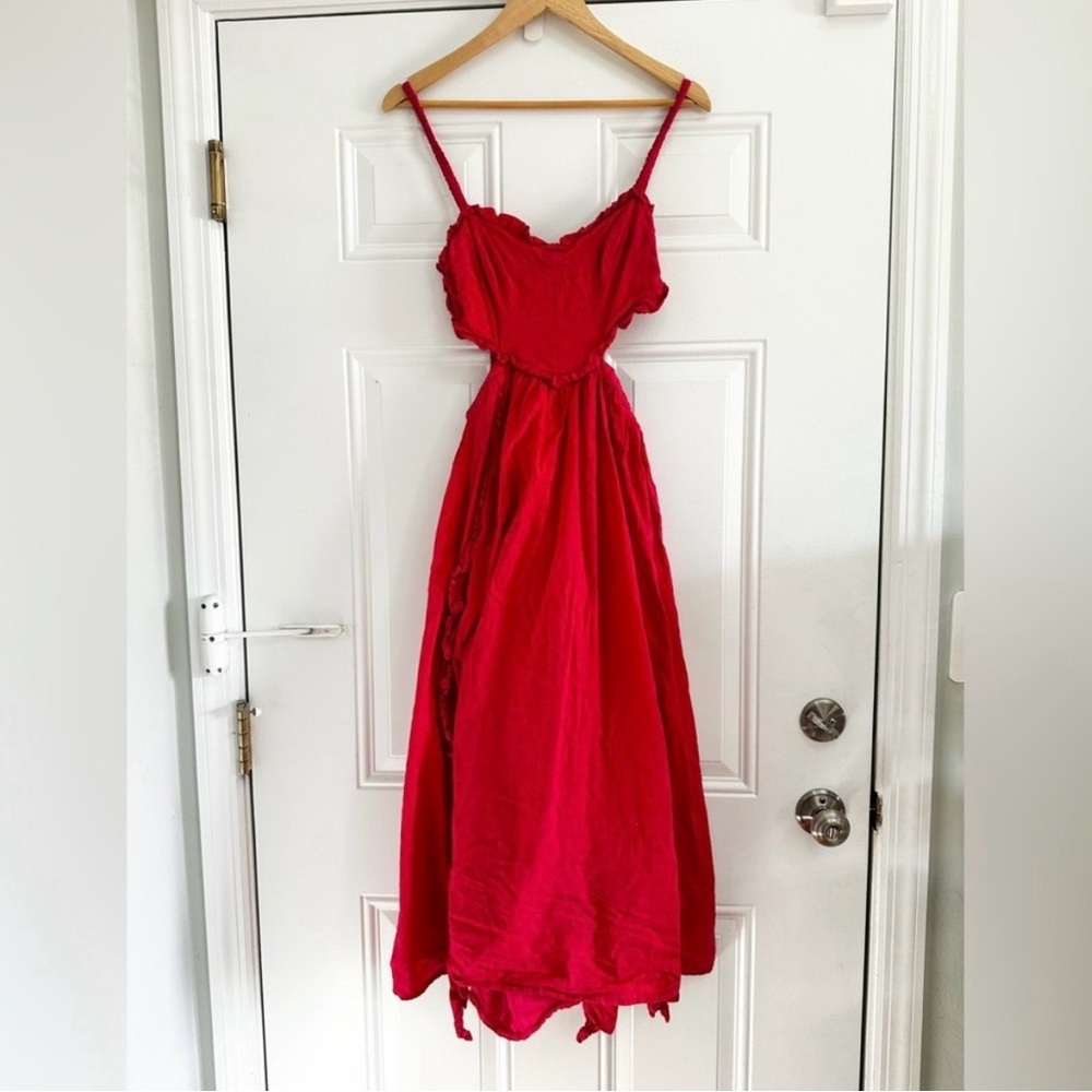 FARM Rio Scarlet Ruffled Backless Midi Dress - Picture 10 of 16